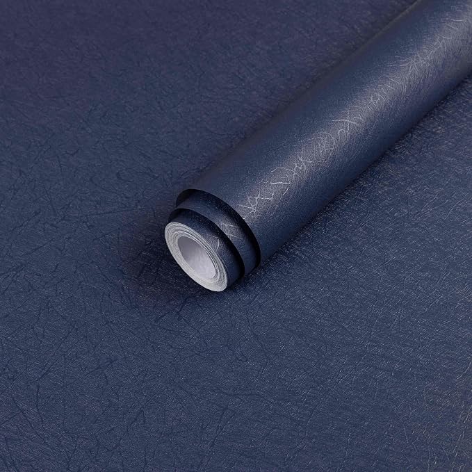 Dark Blue Peel and Stick Wallpaper Removable Self Adhesive Contact Paper | 15.7" x 118" Waterproof Silk Boys Wall Covering Poster Board Kitchen Countertop Vinyl Wrap for Bathroom Cabinet by Abyssaly