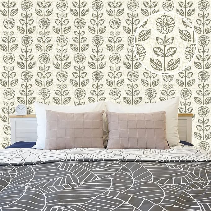 Wudnaye Vintage Floral Peel and Stick Wallpaper for Farmhouse 17.7in×394in | Tulip Peel and Stick Wallpaper Floral Contact Paper Boho Self Adhesive Removable Wall Paper Waterproof for Bathroom Kitchen - Image 9