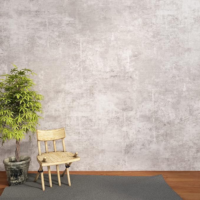 VEELIKE Neutral Concrete Wallpaper Peel and Stick Boho Concrete Contact Paper for Walls Countertop Waterproof 118''x32'' Wide Removable Adhesive Cement Vinyl Wallpaper for Bedroom Bathroom Living Room - Image 7