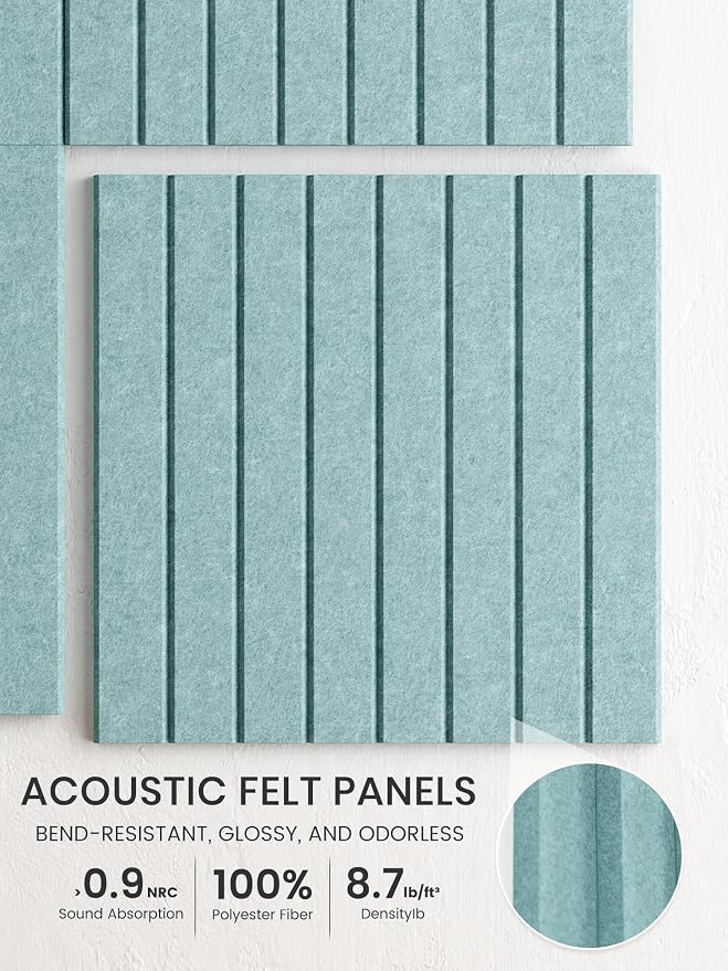 Bumusty 36"x 24" Large Felt Bulletin Board Tiles,Aqua Blue | 6-Pack Cork Board Alternative, Wall Decor, 30 Pushpins, 30 Adhesive Tabs, Vision Board, Office, Classroom, Home, Dorm - Image 3