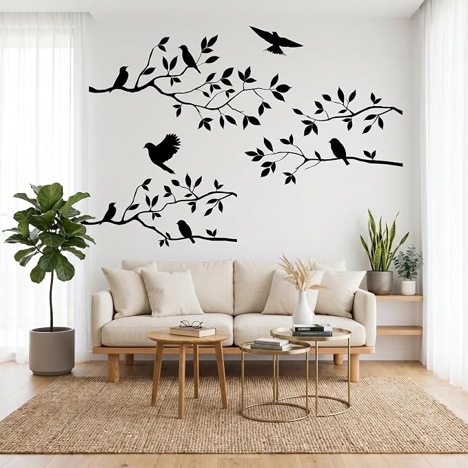 Picniva Birds and Blossoms Vinyl Wall Decal - 16" x 24" Removable Floral Bird Wall Stickers, Peel and Stick DIY Wall Art Decor for Living Room, Bedroom, and Nursery - Image 9