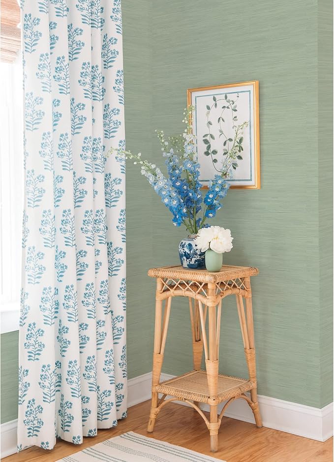 NuWallpaper x Society Social Classic Faux Grasscloth Peel and Stick Wallpaper, Sage Faux Grasscloth Removable Contact Paper for Walls, Self Adhesive Wall Covering for Bedroom Living Room Accent Wall - Image 4