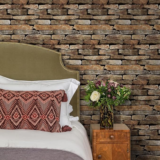 Commomy 3D Faux Stone Wall Panels Peel and Stick 10 Pcs 11.8" x 11.8" | Ultralight Thin PVC Fake Rock Wallpaper DIY Wall Covering Decorative Tiles for Kitchen Backsplash,Bedroom (Covers 9.7 sq.ft) - Image 7