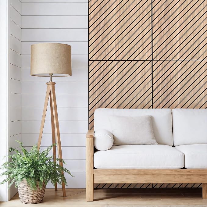 WoveN SounD Acoustic Wall Panels, Natural Oak, 10 Pack, 47.2x23.6 in | Self-Adhesive, Peel and Stick, NRC 0.95, Premium Sound, Echo Proof, Slat Decor, Studio, Home, Office, Media Room - Image 4