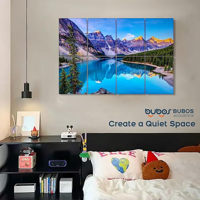 BUBOS 8 Pcs Art Acoustic Wall Panel,47.2”x31.4”Self Adhesive for Home Decor | Peel and Stick, for Home Office, Studio & Wall Decor Sound Treatment, Wall Panels for Noise Reduction & Stylish Room - Image 6