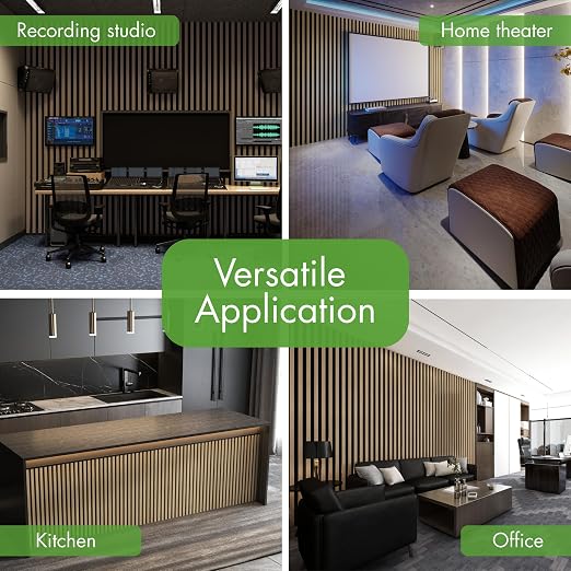 Art3d 4-Pack 12" x 24" Soundproof Wood Slat Panels, 8 sq.ft Acoustic Wall Panels, 3D Wall Panels with Wood Slat Design, Decorative Wood Wall Panel for Accent Walls-Oak - Image 9