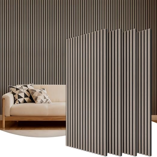 TONOR Wood Wall Panels for Interior Wall Decor-4 Pack 47.2" x 23.6" | Soundproof Wall Panels-31ft² for Noise Cancelling and Decoration, Living Room, Office, Gray by TONOR