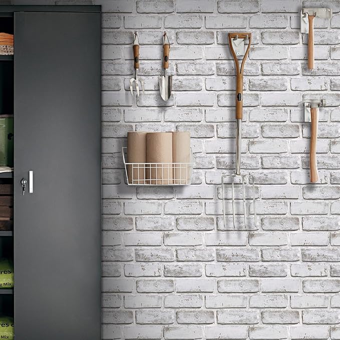 COMSTICKC 3D Faux Brick Wall Panels Peel and Stick, 10 Pcs 11.8" x 11.8" | Not Real Brick, Small Size， Ultra-Light Thin PVC 3D Fake Brick Decorative Wall Tiles Sticker for DIY Decor, Cover 9.7 sq ft - Image 7