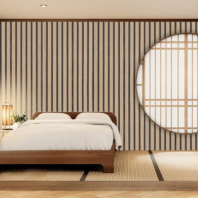 Brown Wood Slat Peel and Stick Wallpaper - 17.5"x200" Textured Faux Wood Self-Adhesive, Waterproof Removable Wall Panel for Bedroom, Kitchen, Accent Wall - Easy Install - Image 6