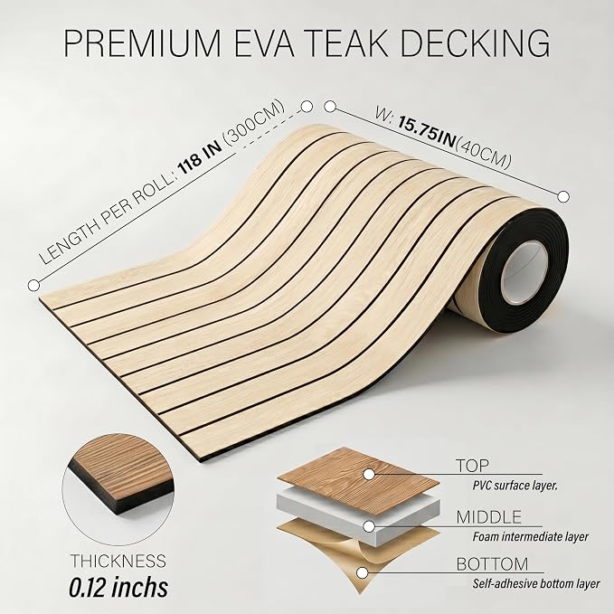 Peel and Stick Wall Panels：Waterproof & Easy to Cut, 118"x15.7" White Oak | Self-Adhesive PVC Wood Panels for Interior Walls, Slat Panels 3D Wood Grain Look,Ideal for Living Room, Bedroom & Ceilings - Image 3