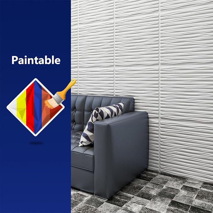 Art3dwallpanels Ceiling Tiles 24 x 24, 12 Pack, White | Interior Wall Décor, Drop Ceiling Tile 3D Wall Panel, Fire Rated Waterproof Premium PVC, No Sag and Breakage, Cover 48 Sq.Ft. - Image 6