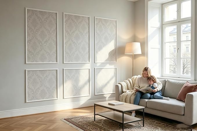 Large Peel & Stick Wall Molding Box Moulding Trim, Set of 6 | Pre-Cut Self Adhesive Premade Accent Panels Molding for Accent Wall, Living Room, Bedroom, Hallway,DIY, Covers 12 ft Wall - Image 8