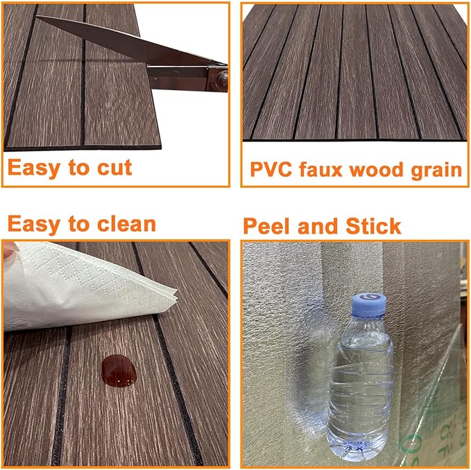 YLL YLL PVC Slat Wall Panel Peel and Stick 236"x 15.7" Faux Smoked Wood Grain Slat Panel Self-Adhesive Wallpaper Soundproof 3D Wall Panels - Image 6
