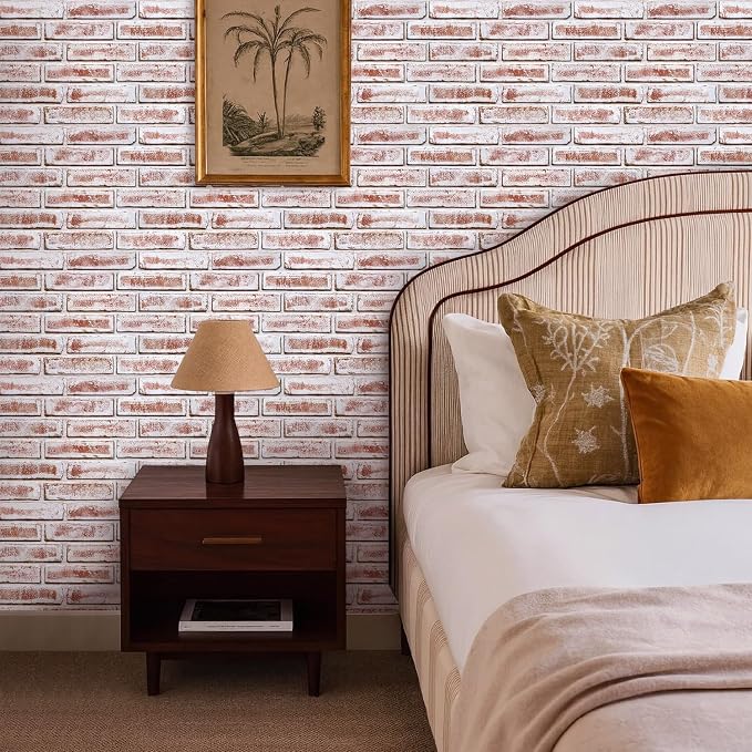 3D Faux Brick Wall Panels Peel and Stick, Designed for Quick DIY | White with Red, 10 Pcs 15.7" x 11.8", Brick-Look, Light PVC Fake Brick Covering Tiles for Wall Renovation, Cover 12.9 sq ft - Image 7