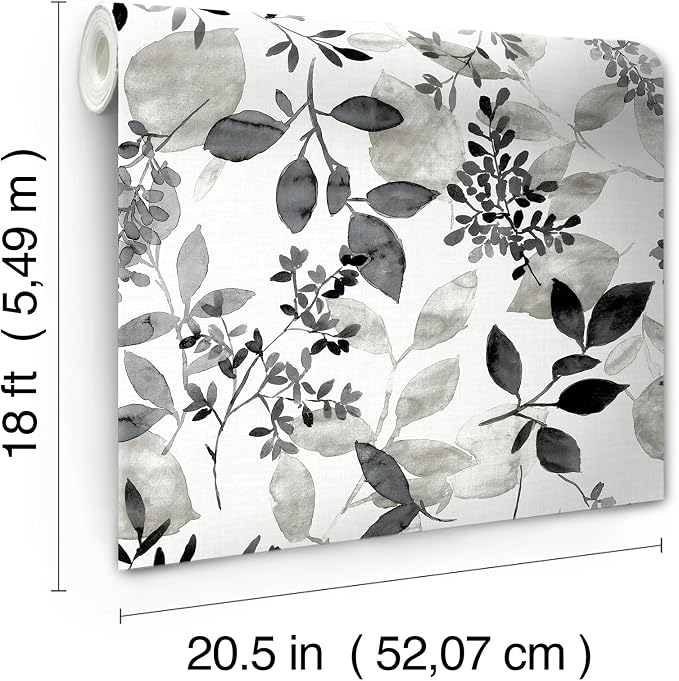 NuWallpaper Black Breezy Peel and Stick Wallpaper, Removable Wallpaper, 20.5 in x 18 ft - Image 8