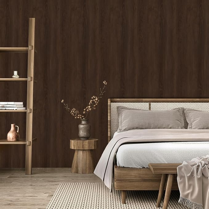 Abyssaly Wood Contact Paper, Brown Walnut Wood Grain Peel and Stick Wallpaper for Countertops, Self Adhesive Removable Wood Viny Film Easy to Clean for Cabinets Desks and Drawers15.7 X 236" - Image 4