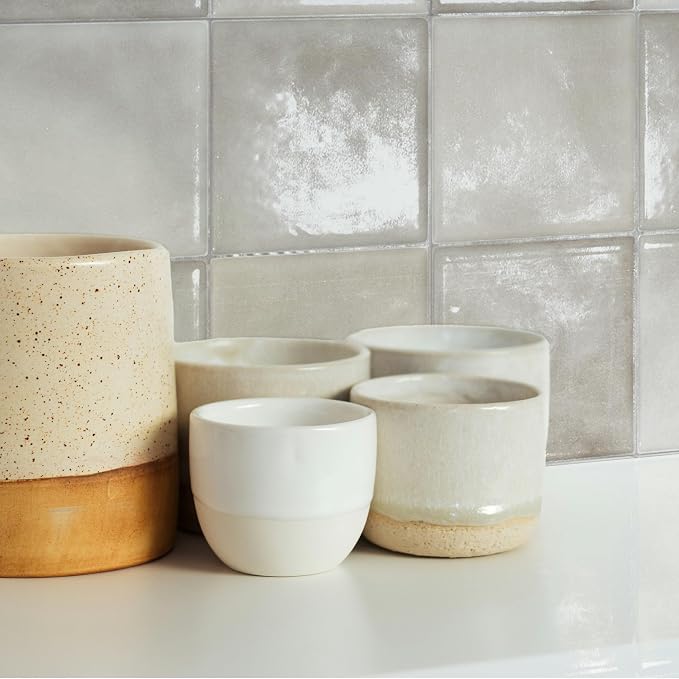 Smart Tiles Peel and Stick backsplash, Zellige Stone Greige, 9"x9" | Pack of 5 (2.8 sq ft), Semi-Matte, Heat/Moisture Resistant, Low VOC, Kitchen/Bathroom, Renter Friendly, Made in Canada - Image 6