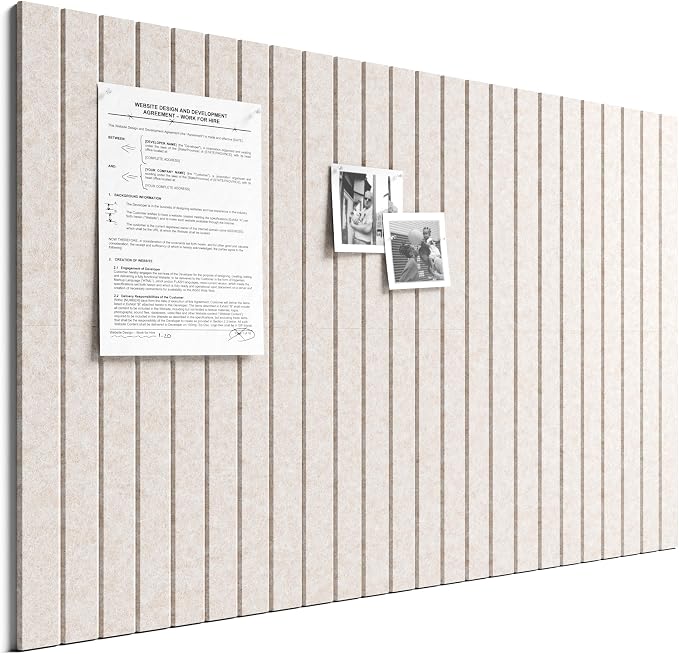 Bumusty 36"x 24" Large Felt Bulletin Board Tiles,Oatmeal | 6-Pack Cork Board Alternative, Wall Decor, 30 Pushpins, 30 Adhesive Tabs, Vision Board, Office, Classroom, Home, Dorm by BUMUSTY