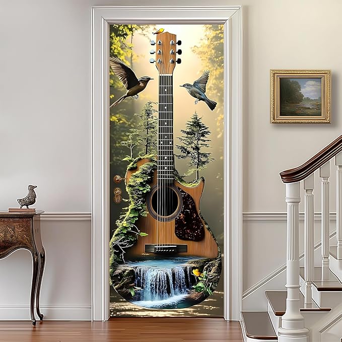 3D Door Stickers, Peel and Stick Wallpaper ，Self-Adhesive Mural PVC Waterproof Wall Poster for Home Decor30.3 W x 78.7" H by AOHMPT