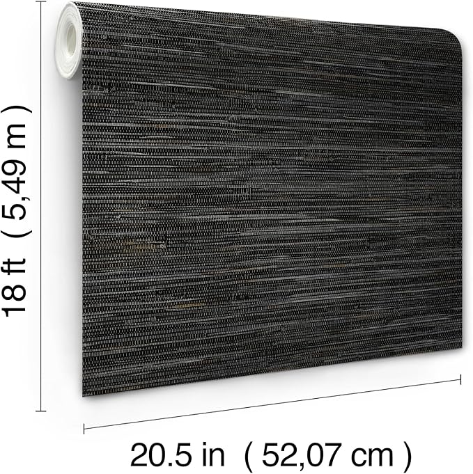 NuWallpaper Black Grassweave Peel and Stick Wallpaper, Textured Removable Wallpaper, Renter-Friendly, 20.5 in x 18 ft - Image 8