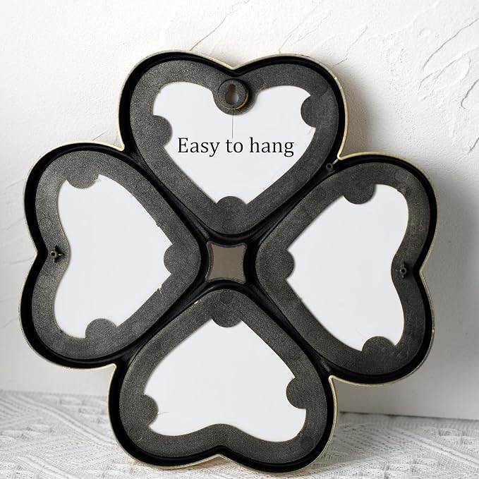 Small Decoritive Heart Wall Mirrors Set of 3, Decorative Four-Leaf Clover Mirror (Gold) - Image 7