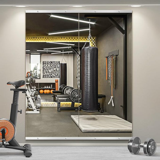 Home Gym Mirror for Wall, 60x25x2PCS Frameless Full Length Mirror, Silver by TRAHOME