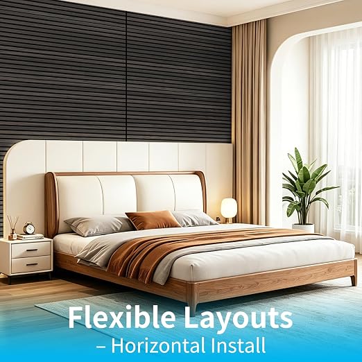 Art3d 47 x 23.6 in Acoustic Wood Slat Design Wall Panels, 4-Pack, Grey Oak | Lightweight, Noise Reduction, Crack Resistant, Sustainable, Easy Installation, for Office, Living Room, Bedroom Wall Decor - Image 4