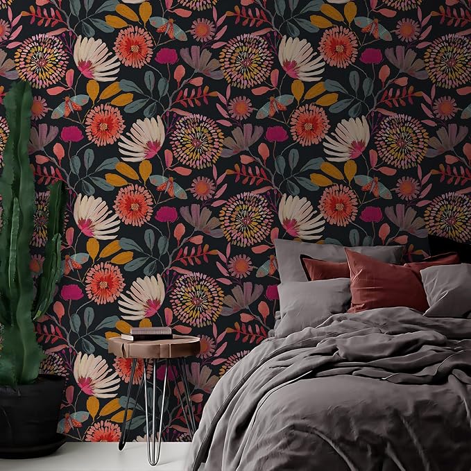 Peel and Stick Wallpaper Floral Contact Paper for Cabinets/Kitchen/Bathroom | Textured Vinyl Stick on Wall paper, Removable, Waterproof, Self-adhesive, Boho, for bedroom/rv/laundry room, 17.3" x 118" - Image 6