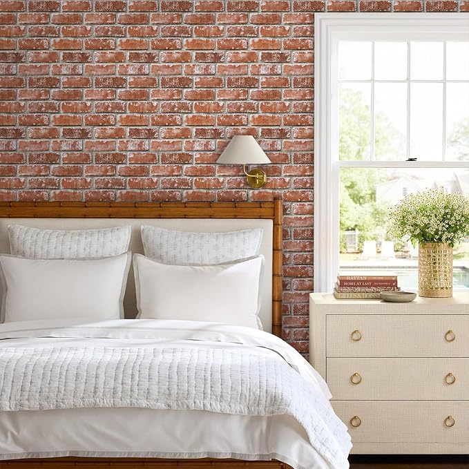 3D Faux Brick Wall Panels Peel and Stick, Designed for Quick DIY | Old Orange, 10 Pcs 11.8" x 11.8", Small Brick-Look, Ultra-Light PVC Fake Brick Covering for Wall Renovation, Cover 9.7 sq ft - Image 11