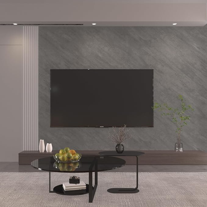 3yecao 16"×591" Large Size Grey Concrete Wallpaper Peel and Stick 3D Thick Waterproof Gray Concrete Contact Paper Matte Textured Cement Wall Tile Stickers for Bedroom Bathroom Basement Walls - Image 6