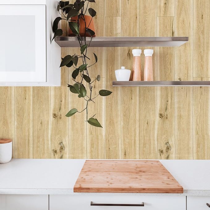 Yun-aeon Realistic Wood Peel and Stick Wallpaper 17.7"x1200" Contact Paper Wood Grain Self-Adhesive Film Waterproof & Removable Wallpaper Decorative Vinyl for Kitchen Countertops Cabinets - Image 7