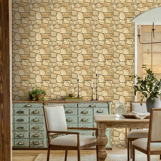 Commomy 3D Faux Stone Wall Panels Peel and Stick 10 Pcs 11.8" x 11.8" | Ultralight Thin PVC Fake Rock Wallpaper DIY Wall Covering Decorative Tiles for Kitchen Backsplash,Bedroom (Covers 9.7 sq.ft) - Image 9