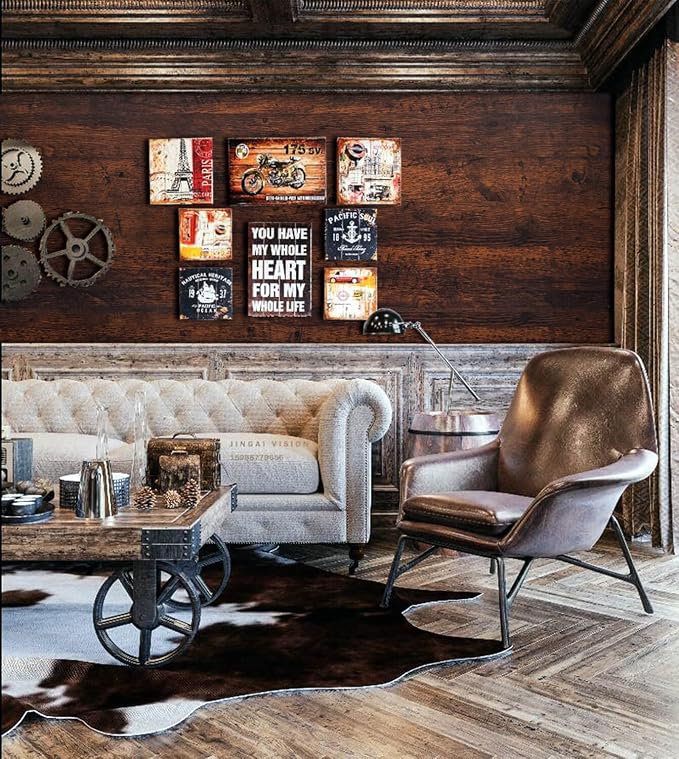 Dimoon 78.7"x17.7"Peel and Stick Wood Wallpaper Red Brown Wood Paper Red Dark Brown Wood Contact Wallpaper Waterproof Wood Plank Removable Rustic Self Adhesive Vintage Desk Table Cabinet Vinyl Roll - Image 3