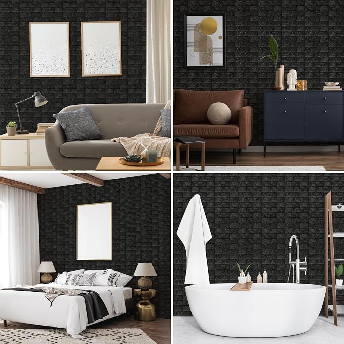 Peel and Stick 3D Foam Wall Panels, Self Adhesive Wallpaper | 30Pcs Soft Flexible Kitchen Backsplash Peel and Stick (13.7 * 15.1in) Waterproof DIY Install Decorative Wall Panels - Image 5
