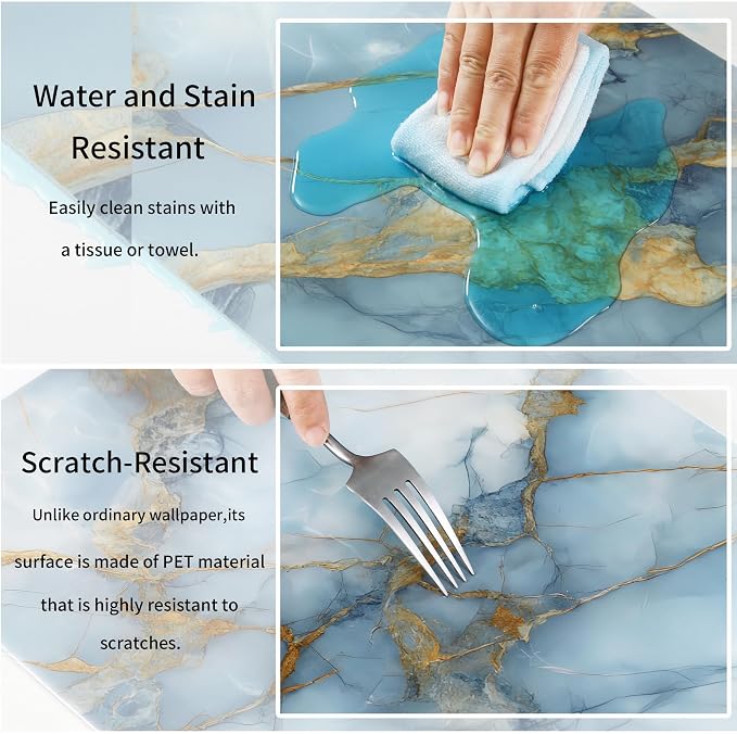 Haimin 3D Wall Panels Peel and Stick Marble Tile Look 10 Pack Waterproof | Lightweight, each 23.6x11.8in, total 19.4 sq ft. Kitchen&bath backsplash, bedroom/living rm decor. Marble-look faux tile. - Image 4