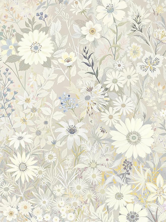 Gray Floral Wallpaper Peel and Stick for Bedroom,Cabinets 17.3" x 393.7" | Textured Vinyl Stick on Wall paper DIY Self Adhesive Removable Waterproof Gray/Yellow/Blue Contact Paper for Kitchen Bathroom by Vintique