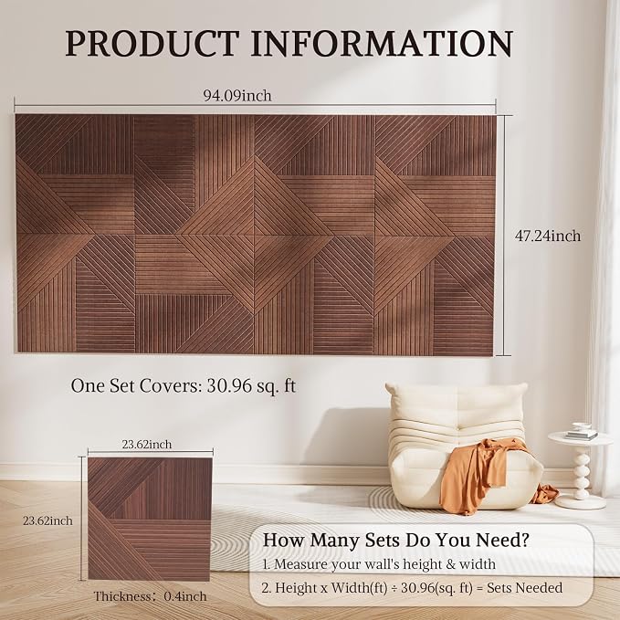 Acoustic Wall Panels, 8 Piece 23.62" X 23.62" Peel and Stick Wall Panels | High-Density Polyester Fiber Self Adhesive Soundproofing for Interior Wall Décor, Haven Panel Divide - Image 2