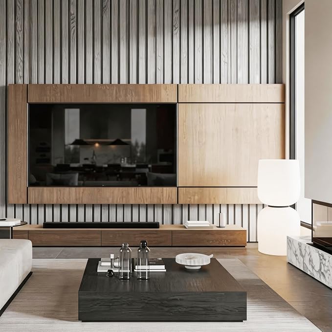 Wood Grain 15.8"W x 118"L Peel and Stick Wall Panels, 3D Soundproof (Gray) | Weatherproof Wall Panels, Thick PVC Self-Adhesive Wood Panels for Cabinets, Bedroom, Living Room, Kitchen Island Renovation - Image 3