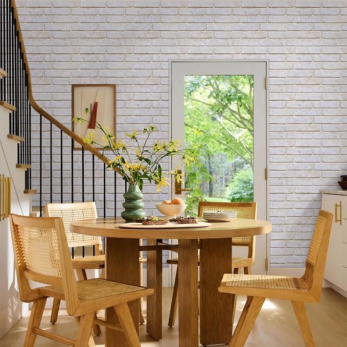 COMSTICKC 3D Faux Brick Wall Panels Peel and Stick, 10 Pcs 15.7" x 11.8" | Warm White, Not Real Brick, Ultra-Light Thin PVC Wall Tiles, 3D Fake Brick Decorative Sticker Wall Covering, Cover 12.9 sq ft - Image 6
