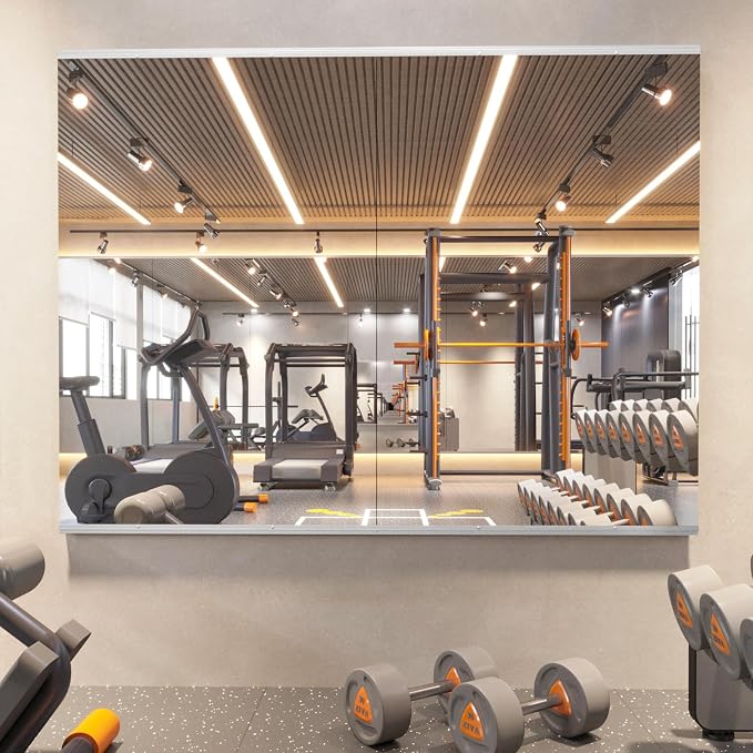 pertetey 48 x 30 in Home Gym Mirrors, Frameless, 2-Pack by PERTETEY