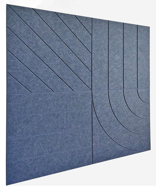 21.65" Large Square Acoustic Panels 4-Pack - Sound Absorbing Wall Panels, Noise Reducing Soundproof Decorative Felt Tiles for Home Office, Studio, Living Room - Denim Blue by DesignerManufacturerofInnovativeBulletinBoardSolutionsforHomeOffice