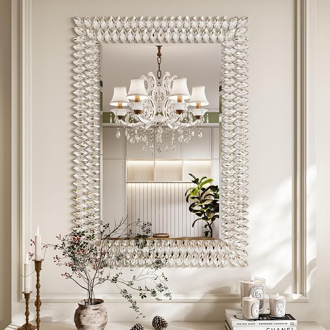 Kelly Miller 28"x40" Jeweled Luxury Rectangle Decorative Wall Mirror by KellyMiller