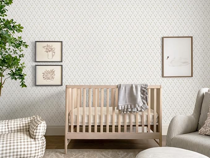 Heroad Peel Stick Wallpaper Beige/Neutral Floral Contact Paper Farmhouse | Modern Waterproof Removable Decor Vinyl for Bathroom,17.3''x196'',Boho Gingham Self Adhesive Paper,Bedroom,Nursery,Cabinet - Image 7