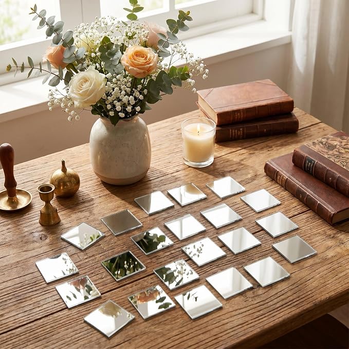 Jetec 50 Pcs Small Acrylic Square Mirror Tiles for Crafts DIY,1 Inch - Image 5