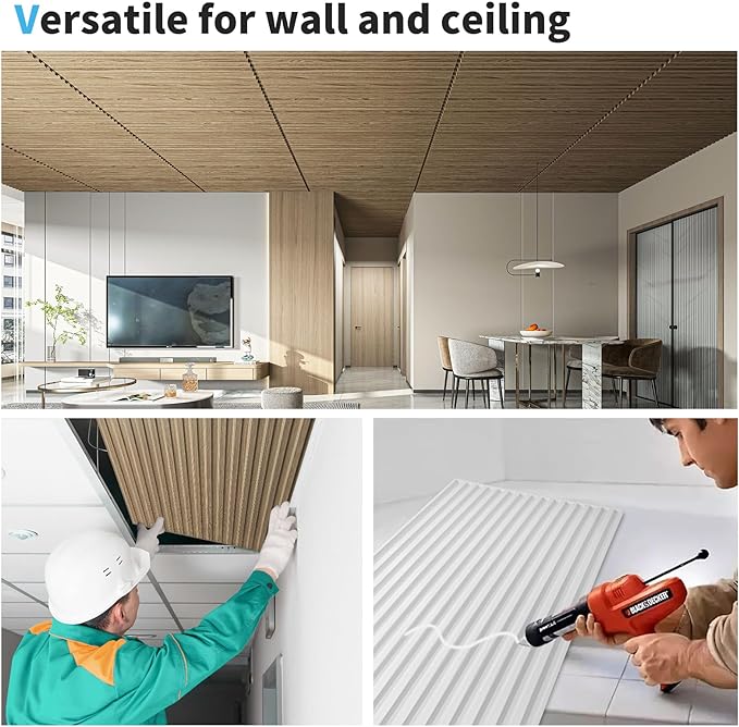 Art3d Fluted Slat 3D Wall Panels, Drop Ceiling Tiles, 12-Pack, Walnut | 24" x 48" , Lightweight, Break-Proof, Compatible with Grid System, Ideal for Home, Commercial Spaces - Image 5