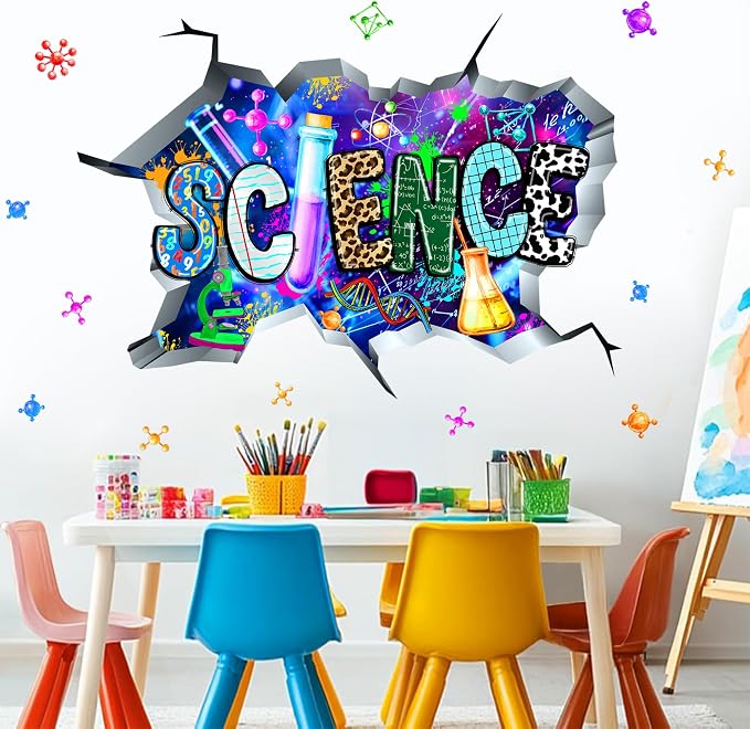 Science Wall Decals Science Classroom Decor Broken Walls Chemistry Stickers | Science lab decorations, kids educational wall decal, peel and stick, removable vinyl, biology art murals, for nursery school - Image 4