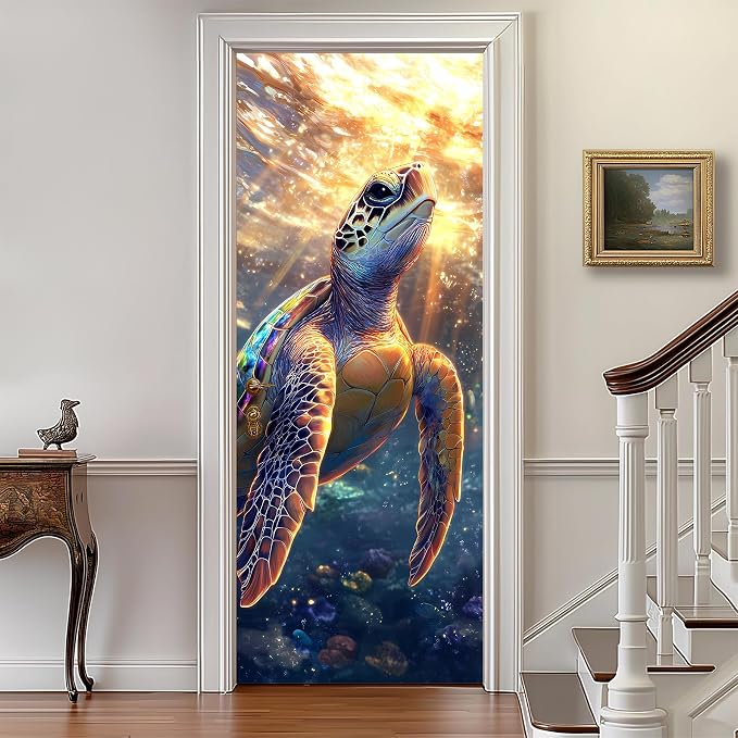 3D Door Stickers, Peel and Stick Wallpaper ，Self-Adhesive Mural PVC Waterproof Wall Poster for Home Decor 30.3" W x 78.7" H by AOHMPT