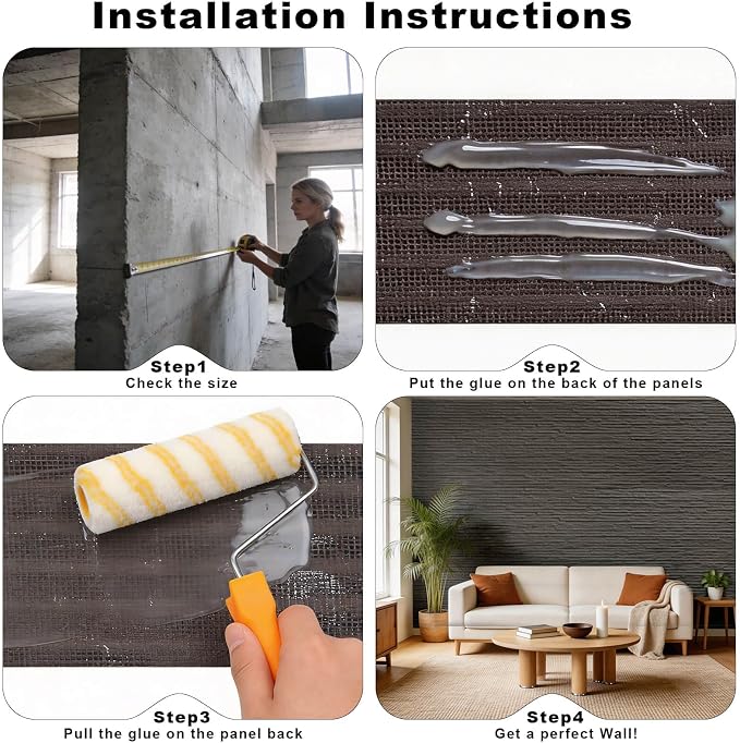 3D Wall Panels - Sample 7.9"x11.8" Faux Stone Peel and Stick Wall Covering - MCM Modified Clay Material for Home Art, Accent Brick, Modern Exterior/Interior Decoration - Image 5