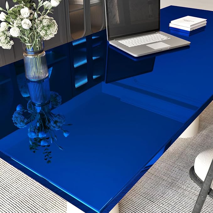 Blue Mirror Sticker for Walls Metallic Wallpaper Peel and Stick Flexible Wall Sticker Mirror Contact Paper Vinyl Wall Paper for Cabinets Drawers Countertops Table Appliance Refrigerators 15.75"x78" - Image 4