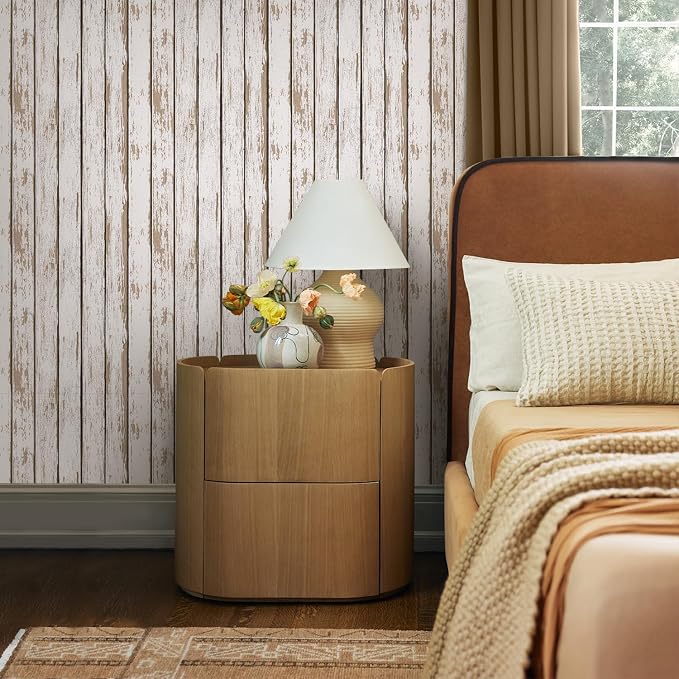 COMSTICKC 3D Faux Wood Wall Sticker Shiplap Peel and Stick, Not Real Wood | 10 Pcs 11.8" x 11.8",Lightweight Self-Adhesive Fake Wood Wall Panels Covering for Farmhouse DIY Wall Upgrades,Cover 9.7 sq ft - Image 2